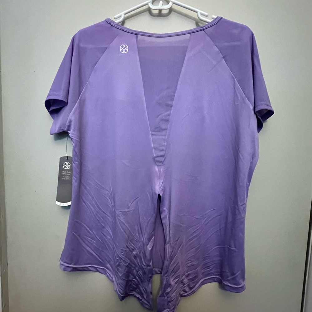 Daisy Fuentes XL Lilac Workout Shirt